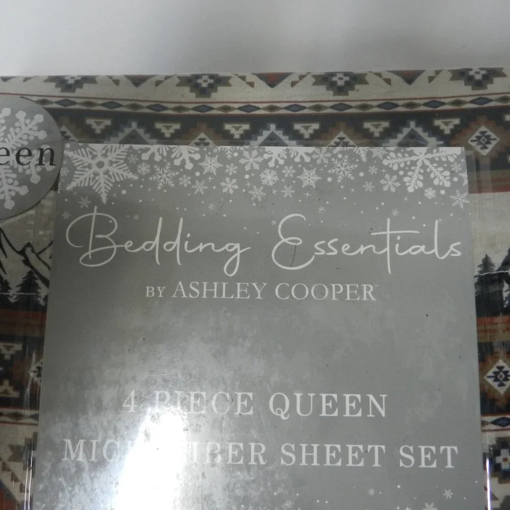 Ashley Cooper Pocono Lodge 4 piece Micro Fiber Queen sheet set green NEW NWT
